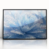 Large abstract wall art featuring swirling blue and teal patterns on framed acrylic, suitable for modern art wall decor.