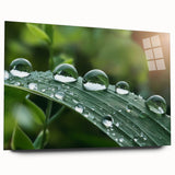 Large abstract wall art on acrylic glass, featuring swirling blue and white patterns, ideal for bedroom or dining room decor.