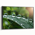 Black and white framed canvas featuring a close-up water landscape, ideal for bedroom wall decor.