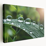 Close-up water ripple photo in blue and teal hues on stretched canvas, suitable for kitchen wall art.