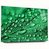 Large abstract wall art on acrylic glass depicting flowing water in blue and white tones.