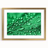 Extra large abstract art print featuring textured water design in blue and white hues, framed in gold.