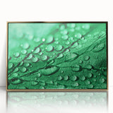 Close-up water design on a large acrylic print with gold frame, featuring mid-century modernist style.