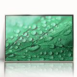 Mid-century modernist art of water close-up in silver framed acrylic, with cool blue tones, ideal for nursery wall art.