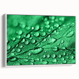 Vintage poster art of a close-up water design on a framed canvas, featuring vibrant blues and greens.