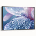 Black and white framed canvas featuring a close-up water landscape, ideal for bedroom wall decor.