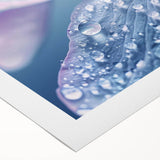 Art deco poster featuring a close-up water design in muted blue and gray tones on rolled canvas.