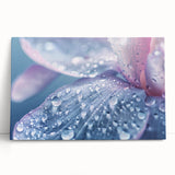 Black and white close-up photo of water droplets on canvas, ideal for kitchen wall art or bedroom ambiance.