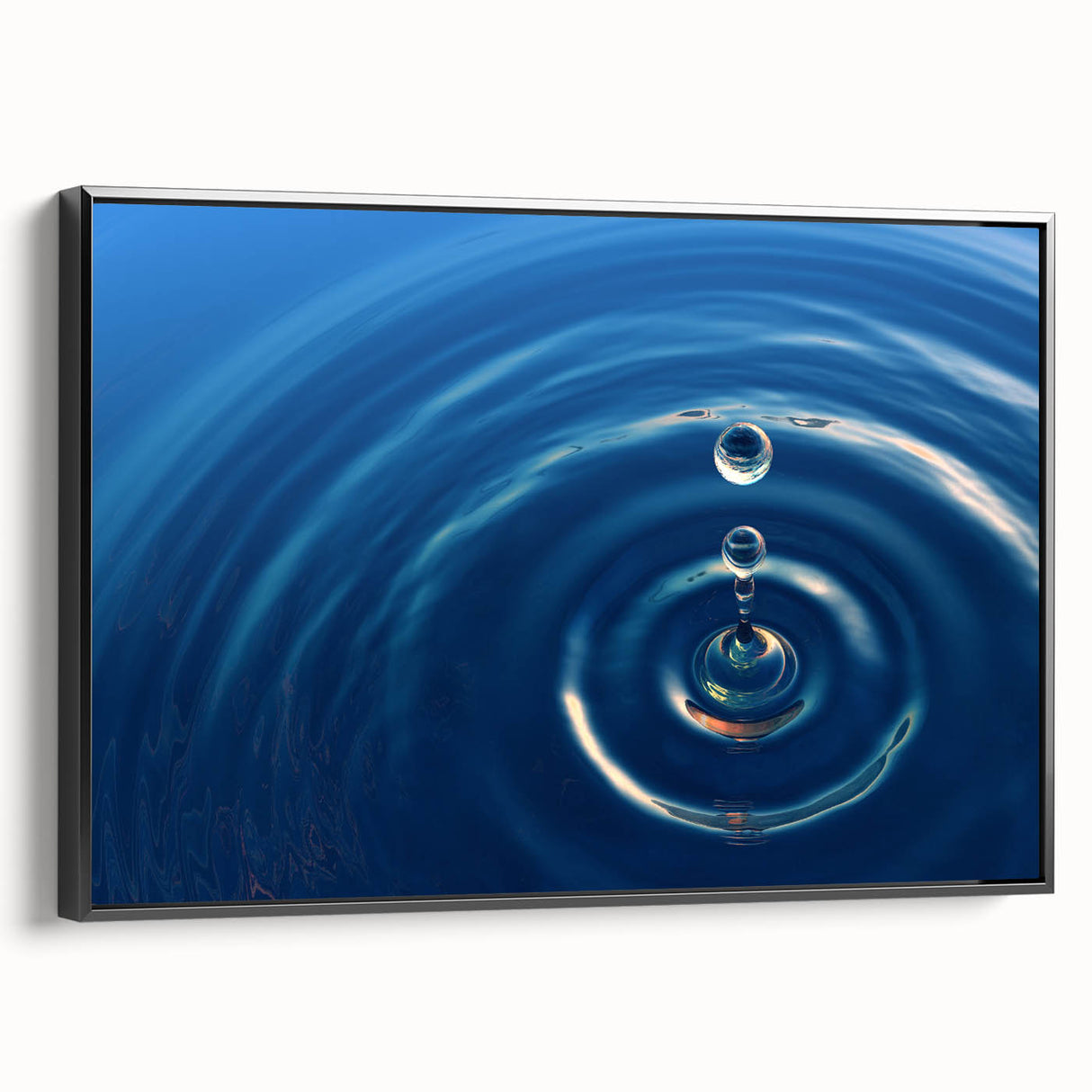 Black and white wall art featuring a close-up water design on framed canvas, ideal for bedroom decor.