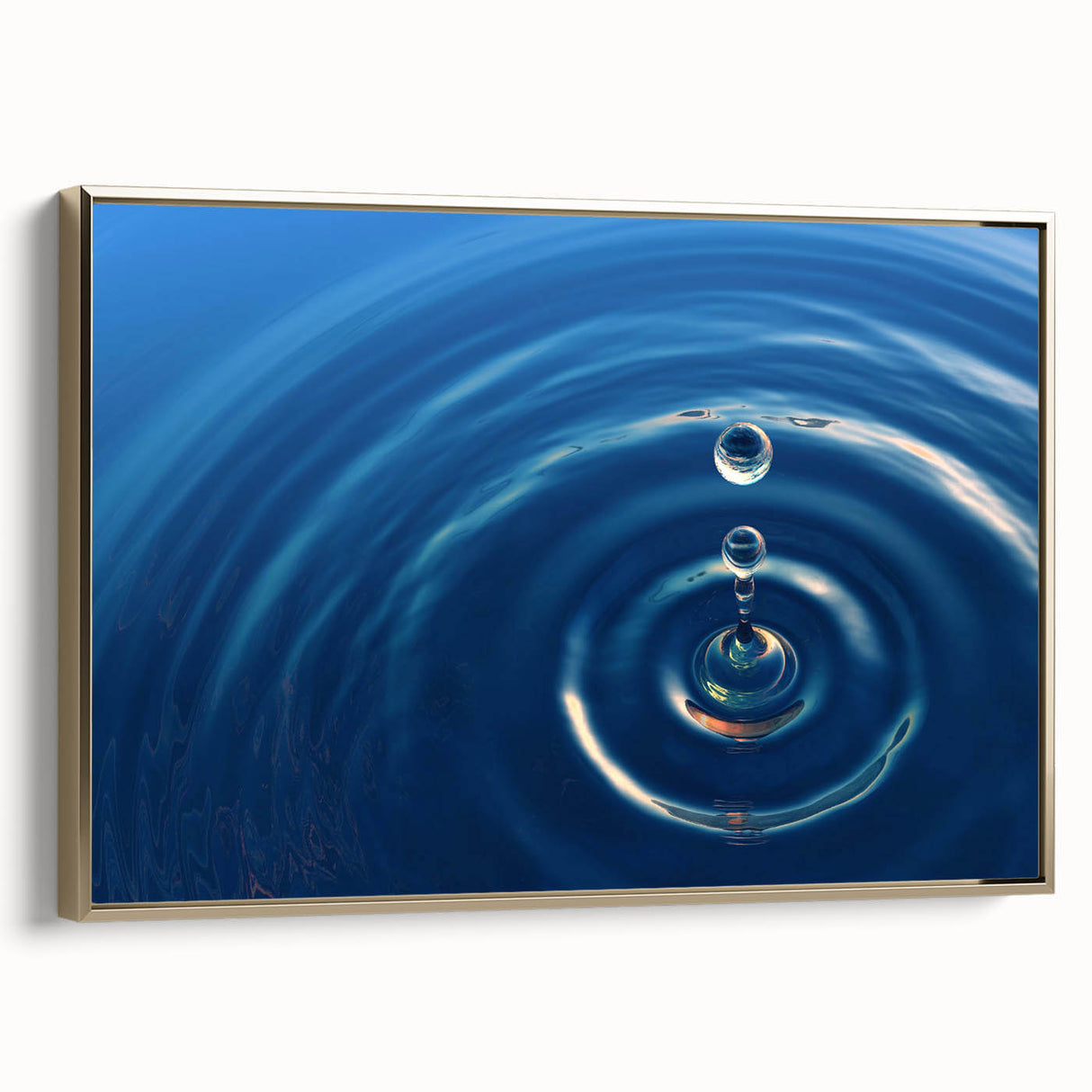 Framed canvas featuring a close-up water design in black, ideal for bedroom wall art.