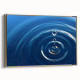 Framed canvas featuring a close-up water design in black, ideal for bedroom wall art.