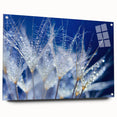 Close-up water design on large acrylic glass, in blue and white tones, ideal for modern bedroom or dining room decor.