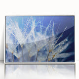 Acrylic print of close-up water droplet design in a white frame, ideal for modern nursery wall art.