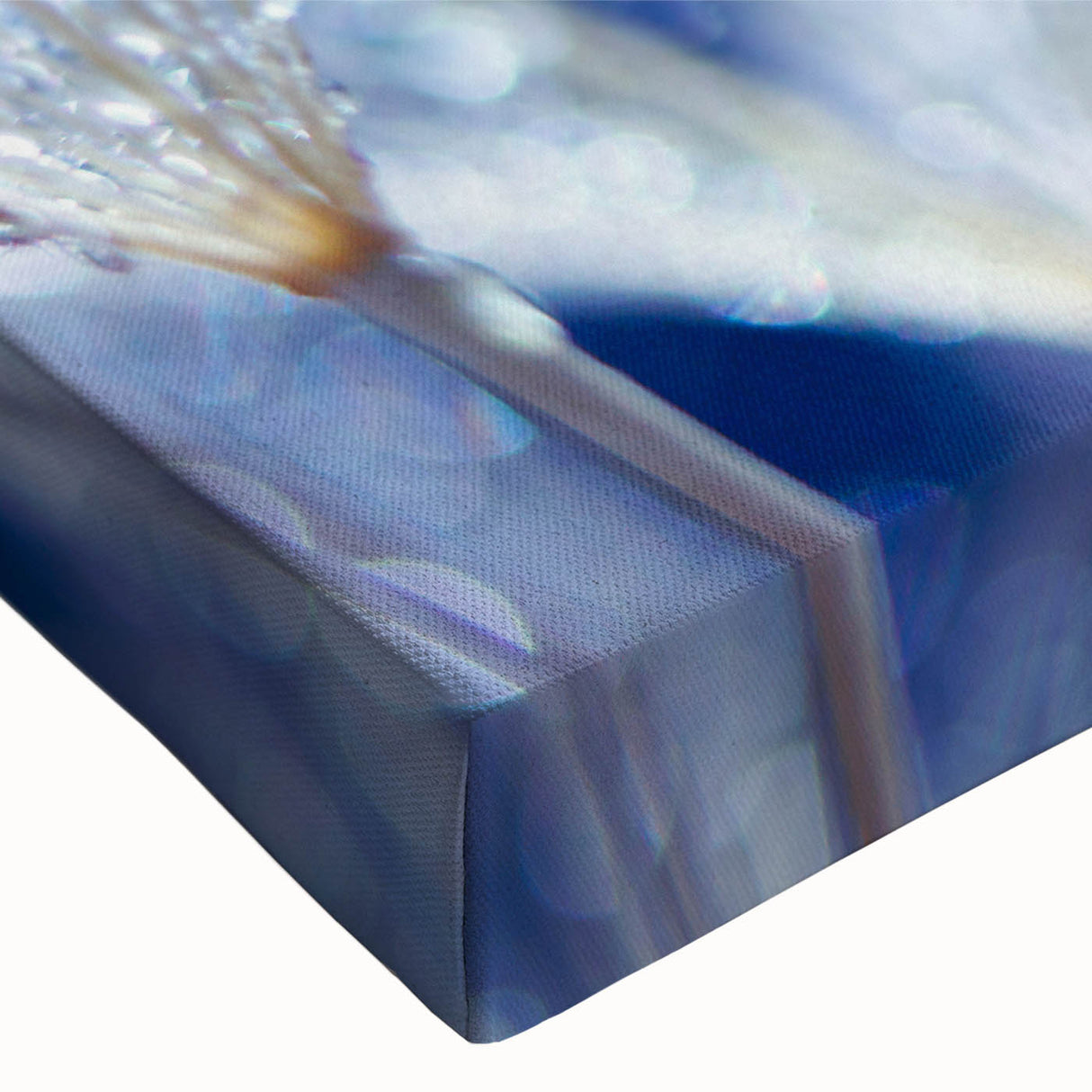 Black and white close-up landscape art painting on stretched canvas, featuring a detailed water design.