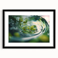 Extra large abstract art print featuring colorful, textured close-ups of water, in a black frame with mat.