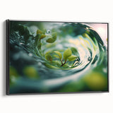 Black and white framed canvas featuring a close-up landscape painting, ideal for bedroom wall decor.