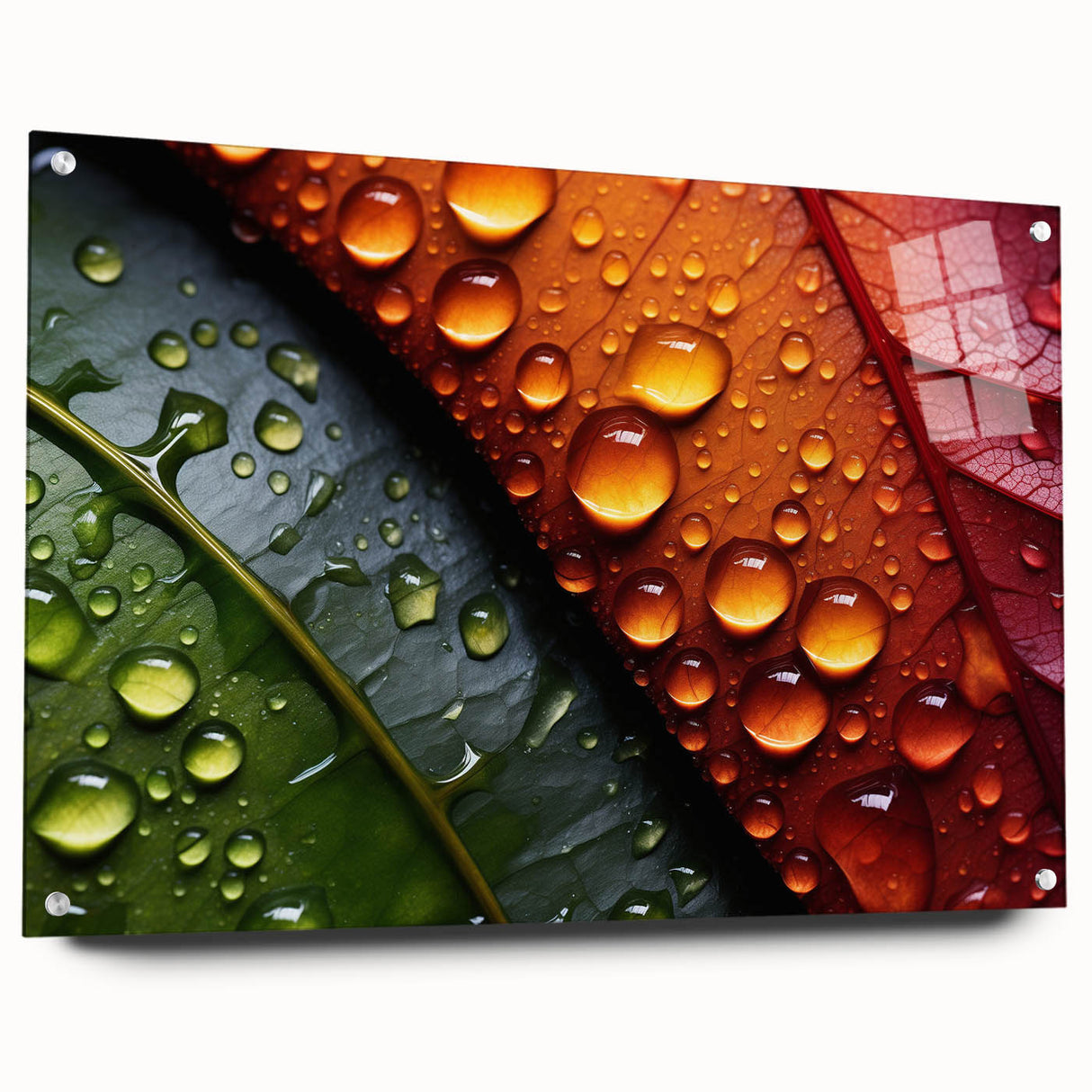 Large abstract wall art on acrylic glass featuring close-up water design in blue and white tones.