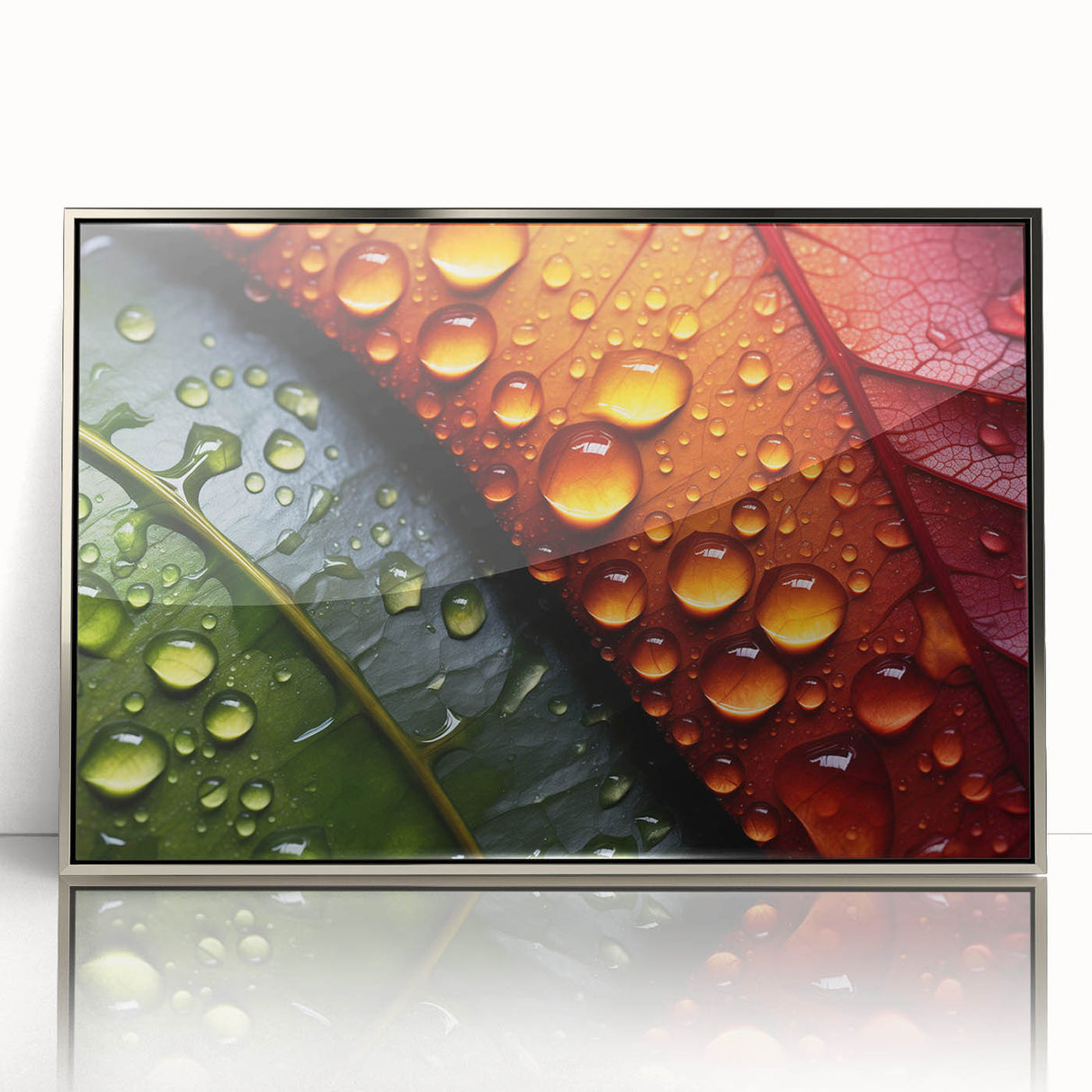 Mid-century modernist art featuring close-up water design in silver framed acrylic, ideal for nursery wall decor.