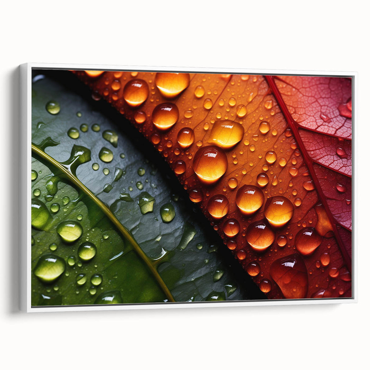 Framed canvas of a vintage poster art featuring a close-up water design in vibrant colors, ideal for living room decor.
