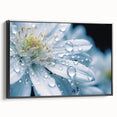 Black and white framed canvas featuring a close-up water landscape, ideal for bedroom wall decor.