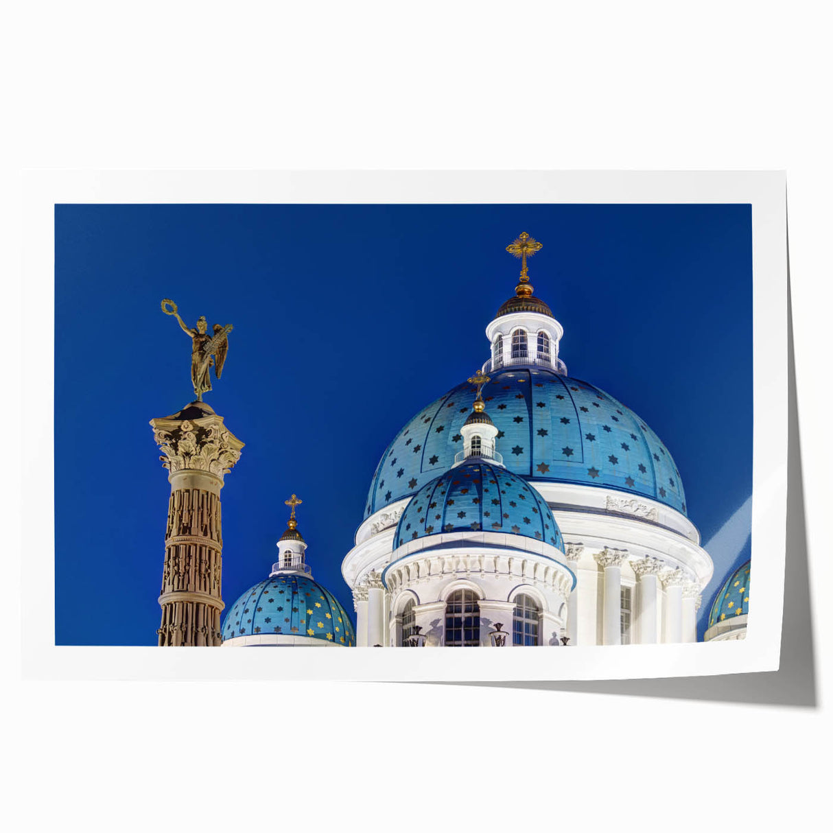 Extra large rolled print depicting a floral cathedral design in soft pastel shades, ideal for art wall dining room.