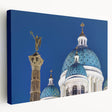 Large canvas print of a cathedral design in muted stone and ivory tones, suitable for kitchen wall art.