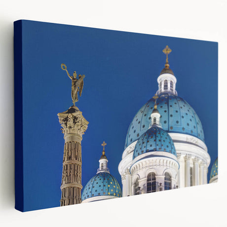 Large canvas print of a cathedral design in muted stone and ivory tones, suitable for kitchen wall art.
