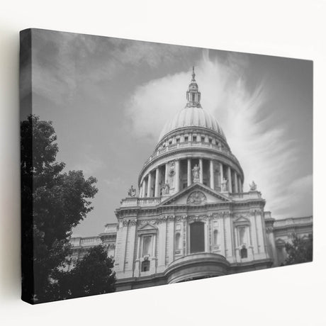 Large canvas print of a cathedral design in monochrome tones, suitable for kitchen wall art.