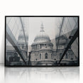 Large abstract wall art featuring geometric shapes in black and white, framed in black acrylic.