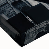 Large art of a cathedral in black and white on stretched canvas, ideal for bedroom wall decor.