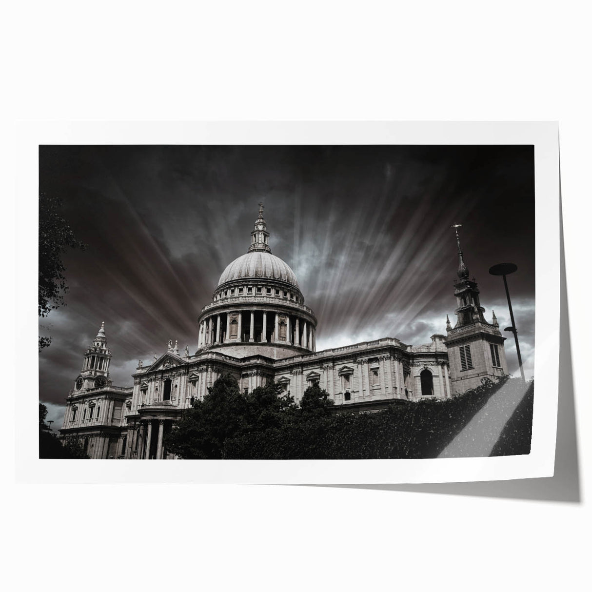 Extra large rolled print of a cathedral design in muted earth tones, ideal for art wall dining room or classy bathroom.