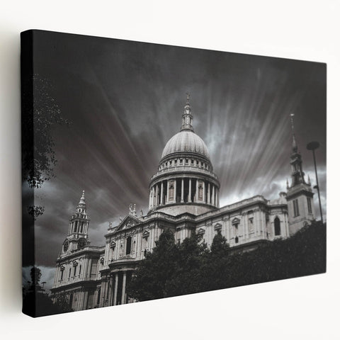 Large canvas print of a cathedral design in muted earth tones, suitable for kitchen wall art.