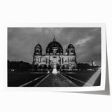 Extra large rolled print of a cathedral design with floral motifs in muted colors, ideal for art wall dining room.