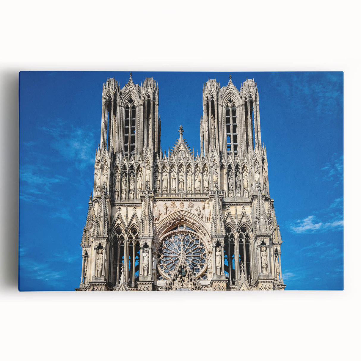 Black and white large canvas featuring a detailed cathedral design, suitable as kitchen wall art.