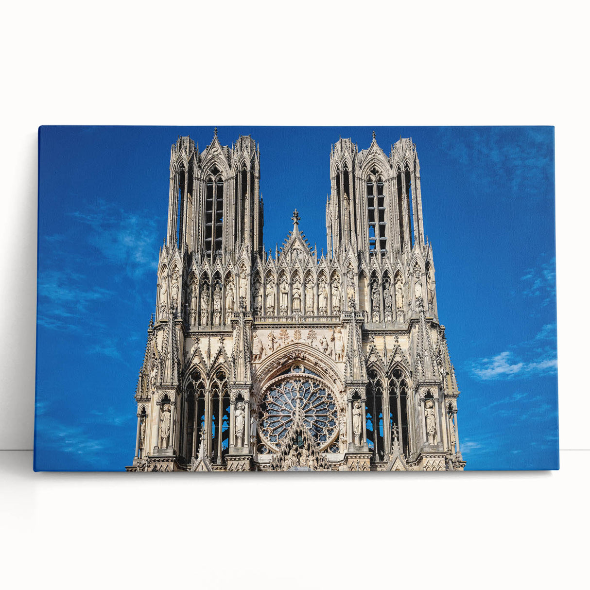 Black and white photograph of a cathedral on stretched canvas, ideal for kitchen wall art or bedroom ambiance.