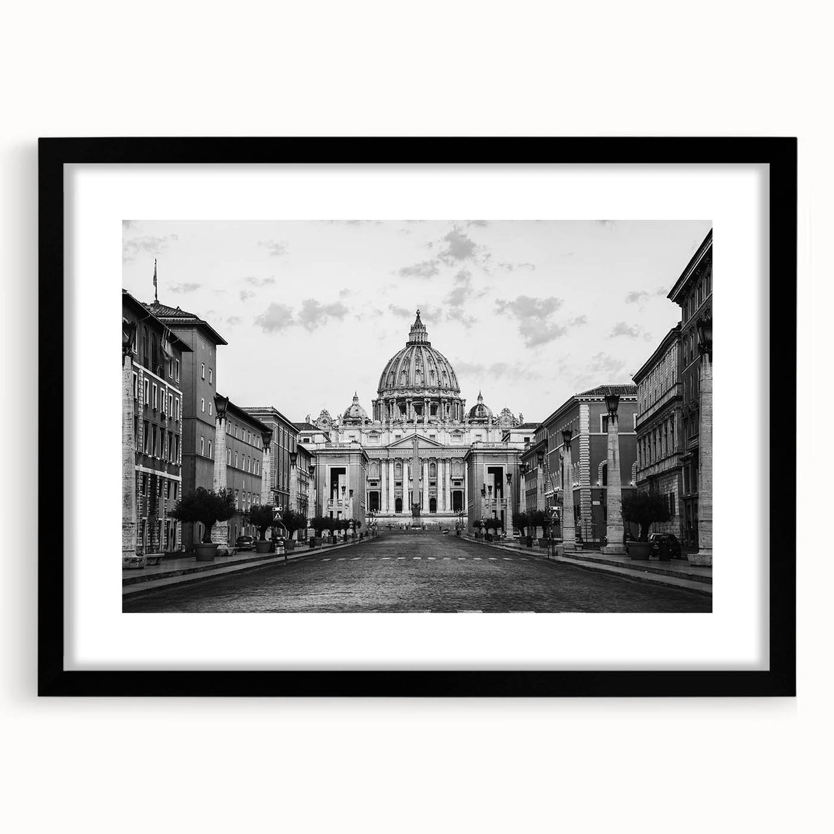 Extra large abstract art print of a colorful, textured cathedral design on a black framed canvas.