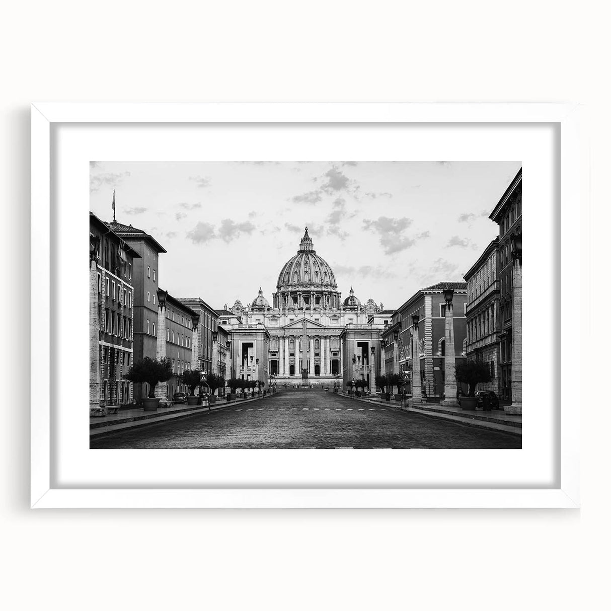 Extra large abstract art print of a textured cathedral design in muted earth tones on a white framed canvas.