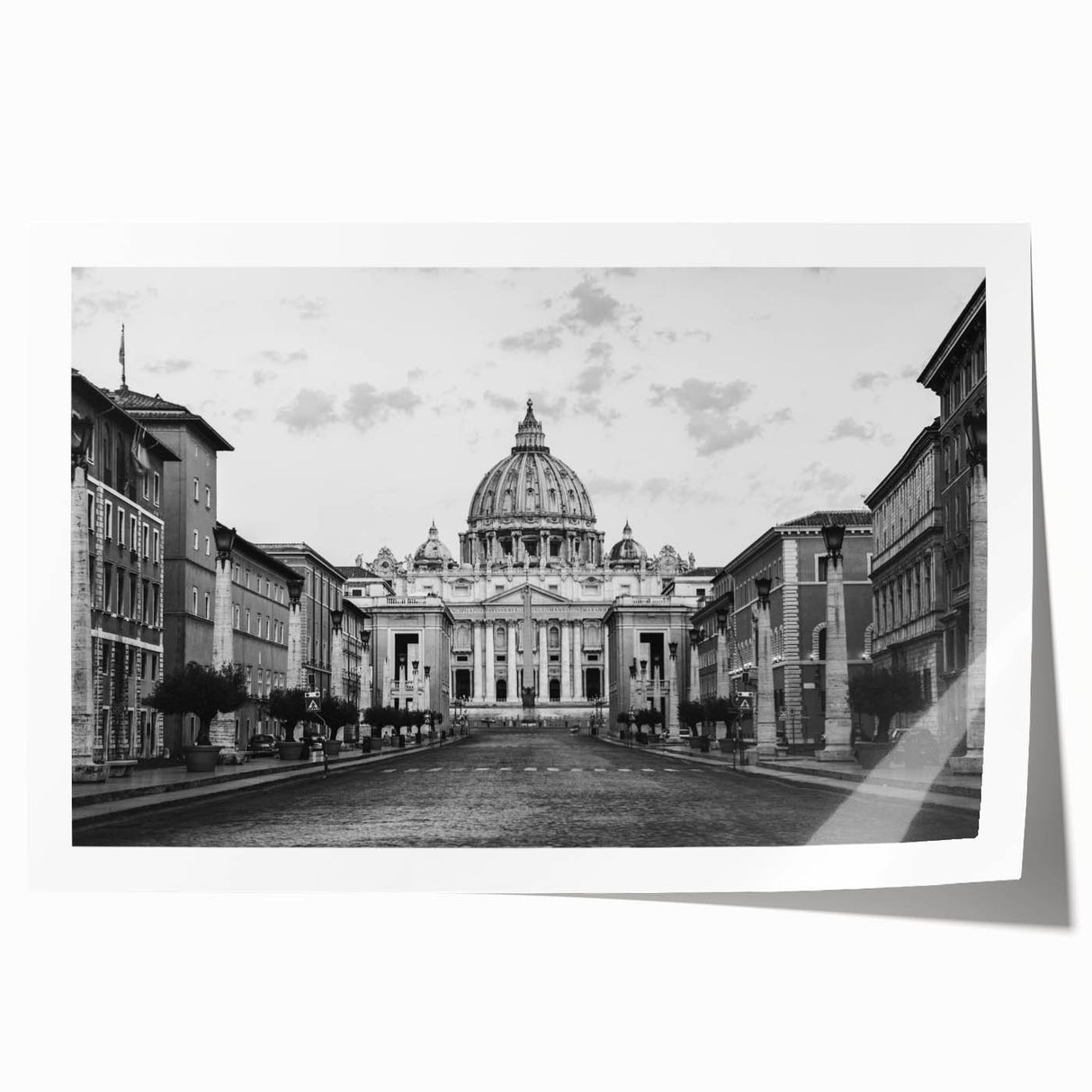 Extra large rolled print of a cathedral design in muted earth tones, ideal for art wall dining room or classy bathroom.
