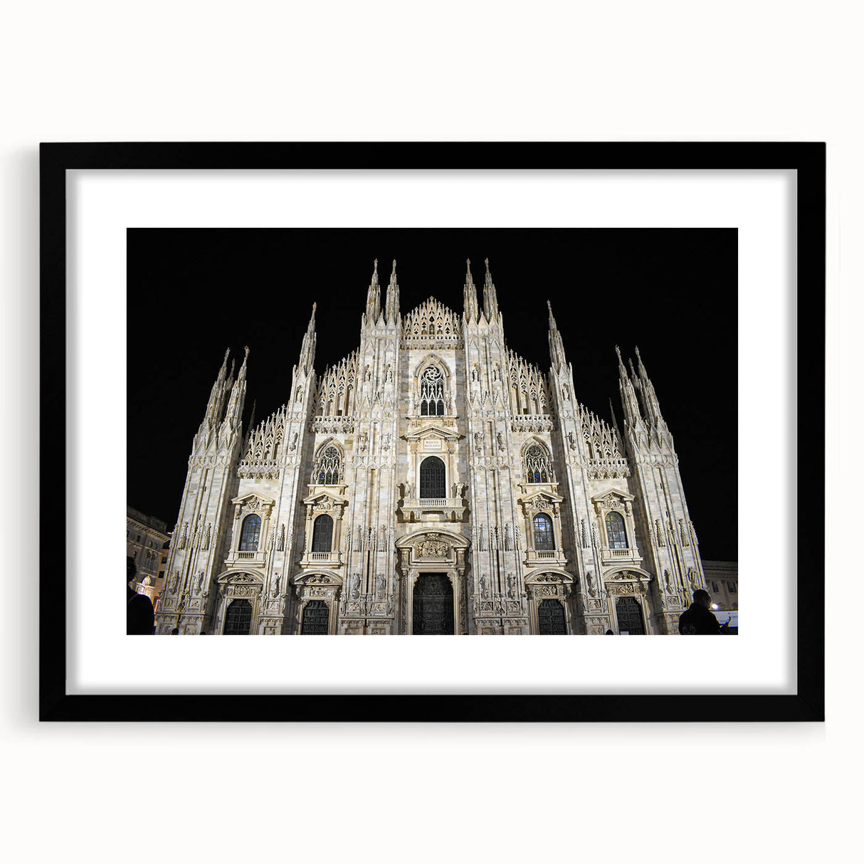 Abstract art print of a cathedral in vibrant colors on a large textured canvas, suited for living room decor.