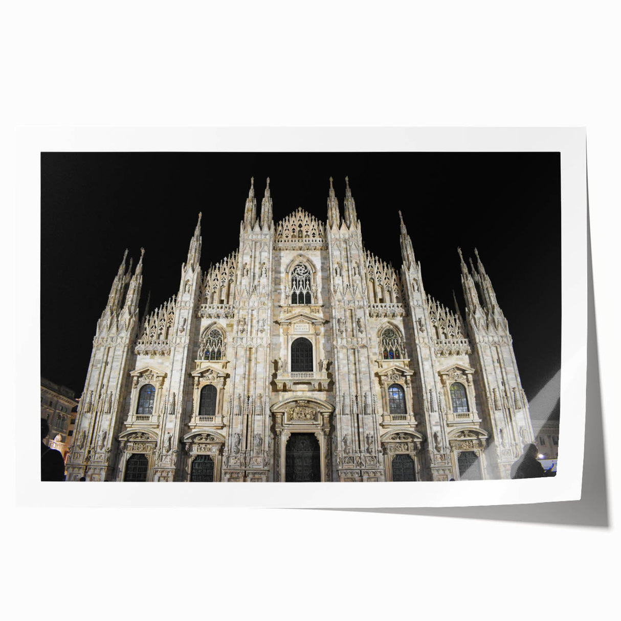 Extra large rolled print of a cathedral design with detailed floral motifs in muted earth tones.