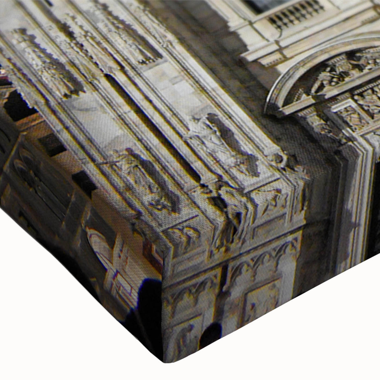 Large art of a cathedral in black and white on stretched canvas, ideal for bedroom wall decor.
