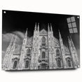 Acrylic print of a large abstract cathedral design in muted earth tones, ideal for bedroom or dining room decor.