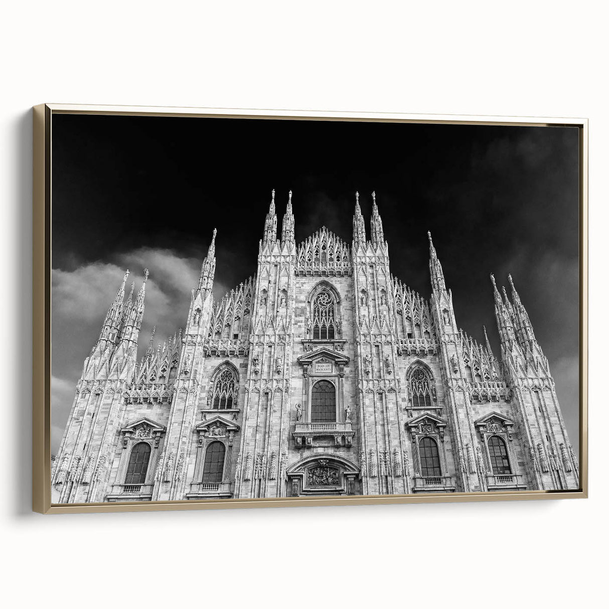 Framed canvas of a vintage cathedral landscape in colorful art style, ideal for enhancing a living room or study.