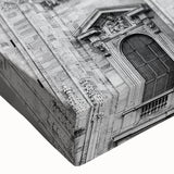 Large art of a cathedral in black and white on stretched canvas, suitable for bedroom wall decor.