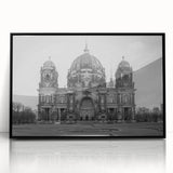 Large abstract wall art featuring geometric shapes in black and white, framed in acrylic, ideal for modern living room decor.