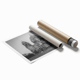 Extra large rolled canvas print featuring a floral church design in muted pastel shades, ideal for classy bathroom wall art.