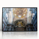 Large abstract wall art featuring geometric shapes in black and white tones, framed in black acrylic.