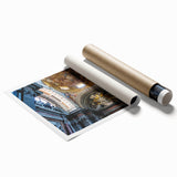 Extra large rolled print of a floral church design in muted earth tones.