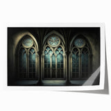 Rolled print of a church design with muted earth tones, perfect for art wall dining room.