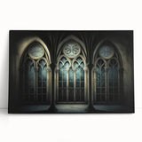 Black and white stretched canvas featuring a large church design, ideal for kitchen wall art or bedroom decor.